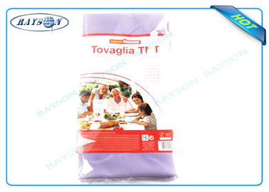 Purple 38GSM-70GSM Disposable PP Spunbond Non Woven Cloth Tablecloths For Outdoor Restaurant / Party  / Wedding