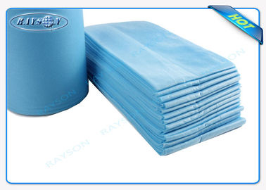 100% Flesh PP Nonwoven Bed Sheet , Medical Bed Sheets Blue Color Packing In Roll