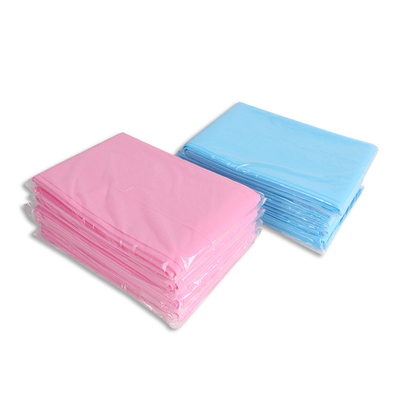PP Non Woven Fabric Disposable Bed Sheet Blue Pink Color For Hospital Using