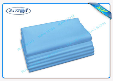 Colorful PP Spunbond Non woven Disposable Bed Sheet 40 GSM Environmental friendly