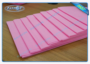 Pink Medical Use Disposable Bed Sheet Polypropylene Non Woven Bed Sheet