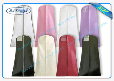 Black ECO Friendly Non Woven Fabric Bags With Zipper And Handle Garment Bag