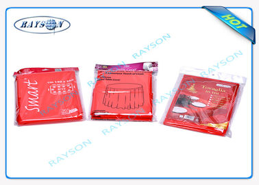 Red Square / Round Disposable Washcloths 100% Virgin Polypropylene
