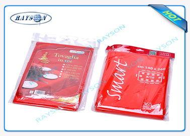 Red Square / Round Disposable Washcloths 100% Virgin Polypropylene