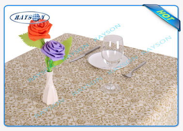 Gold Flower Printing Waterproof Non Woven Tablecloth For Home Use