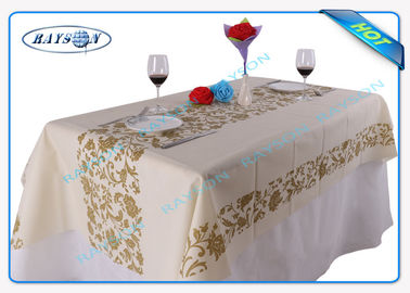 Disposable Non Woven Tablecloth / Restaurant Pantone Matched Table Cloth