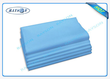 Non Toxic Blue / White Ss Non Woven Medical Fabric Hydrophobic For Bed Sheets