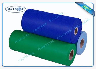 Single S PP Spunbond Non Woven Polypropylene Fabric For Sofa , Green / Blue