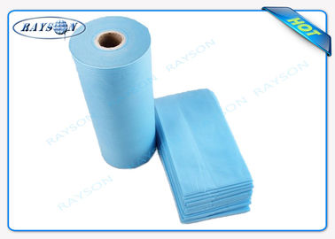 Light Blue Disposable Bed Sheet PP Nonwoven Massage Bedsheet Roll For Hospital