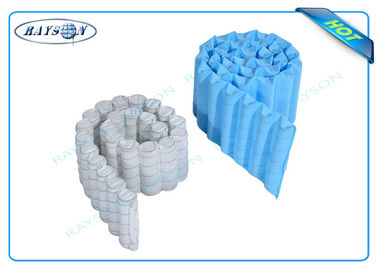 White And Blue Color PP Spunbond Non Woven Fabric For Inner Pocket Spring