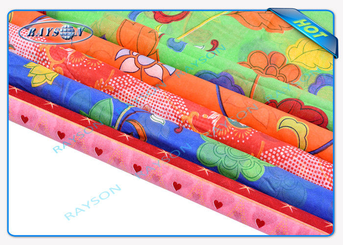 Multi - Color Printing Embossed Spunbond Non Woven Fabric Anti - Bacterial For Mattress Fabric
