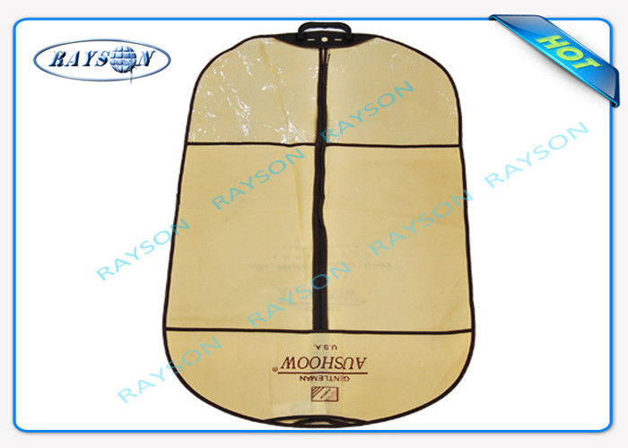 Yellow Long Handle Suit Jacket Cover Non Woven Fabric Bags Professional Fashion