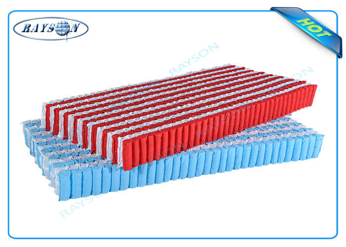 Customized Red and White Color 	Polypropylene Non Woven Fabric For Five Area Pocket Spring